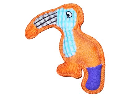 Plyšová pískacia hračka pre psa tukan oranžový