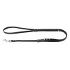 Kožené prepínacie výcvikové vodítko čierne 122, 145, 183cm