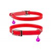 Kožený obojek pro kočku  červený (Obvod krku 17-20 cm,	šířka: 9 mm)
