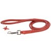 červené okrúhle kožené vodítko pre psa