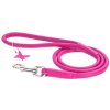 ružové kožené okrúhle vodítk pre psa