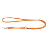 Prepínacie okrúhle kožené vodítko oranžovej farby 122, 145, 183cm