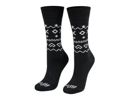 ponozky crazystep cicmany cierne folk 01