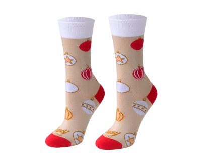 crazystep ponozky vianocne gule predna strana