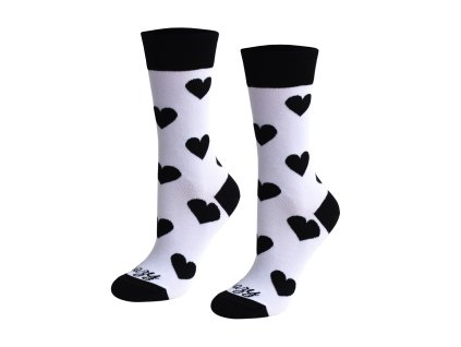 crazystep ponozky biele srdiecka 01