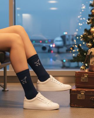 Pripravený na štart? Froté ponožky s motívom lietadla sú ideálne pre tých, ktorí majú hlavu v oblakoch a nohy v pohodlí....