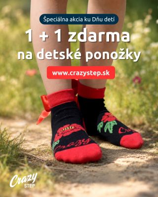 🎈 Špeciálna akcia ku Dňu detí v CrazyStep! 🎈 Urobte deťom radosť veselými ponožkami, ktoré rozžiaria každý ich krok. 💛 Pri...