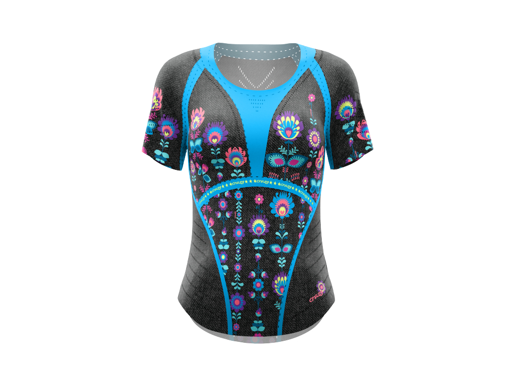CRAZY T-SHIRT VOLTAGE WOMAN MOUNTAIN FLOWER (Velikost XS)