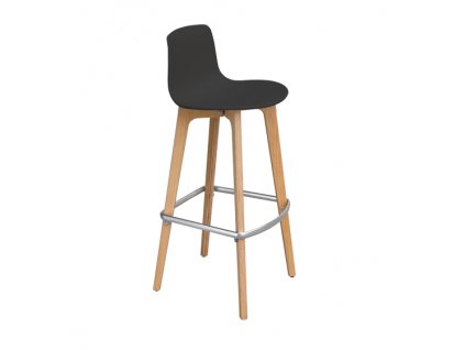 Barová židle Enea LOTTUS WOOD STOOL - šedý anthracit 01