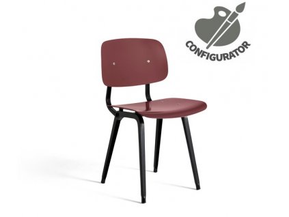 AB033 A624 Revolt plum red seat and back black steel base