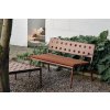 Balcony Lounge Bench with arm Balcony Low Table Square iron red Balcony Seat Cushion red cayenne