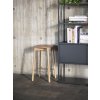 New Order comb 502 charcoal Soft Edge 82 Bar Stool wb lacquer oak