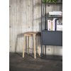 New Order comb 502 charcoal Soft Edge 82 Bar Stool wb lacquer oak