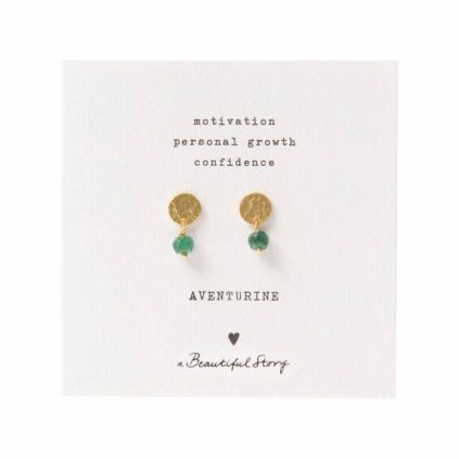 AW30810 Mini Coin Aventurine Gold Earrings 600x600