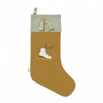 Christmas Stocking Ice Skate embroidery Ochre (primary)
