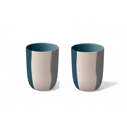 GCO2118 Silicone Cup Set of 2 Color Splash Collection Desert Teal Ombre Extra 0