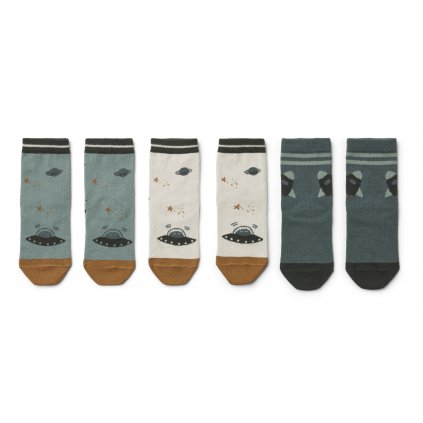 LW13070 Silas cotton socks 3 pack 9809 Space blue mix Extra 0