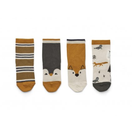 LIEWOOD Bavlněné ponožky 4 páry - Arctic mix (Velikost 0-6m)