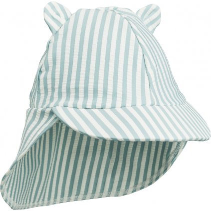 Senia sun hat seersucker LW17681 0935 Y D stripe Sea blue white 1 23 1