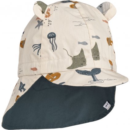 LW17698 1032 Gorm reversible sun hat Sea creature sandy mix 1 22 1