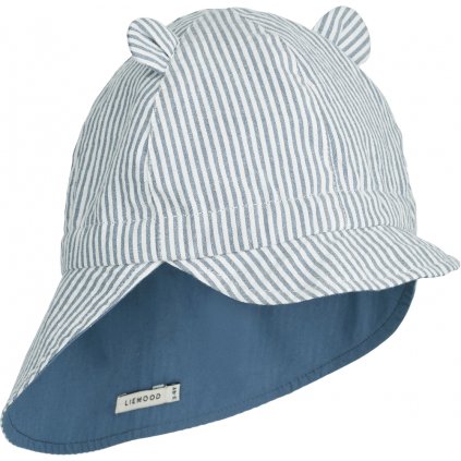 Gorm reversible seersucker sun hat LW17689 0940 Y D stripe Blue wave creme de la creme 1 23 1