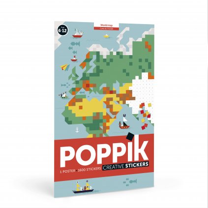 WORLD MAP MONDE POPPIK stickers gommettes