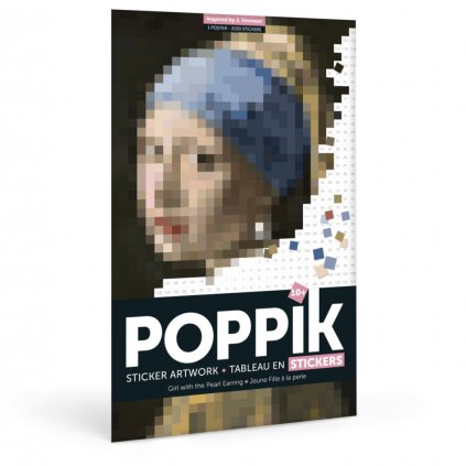 POPPIK samolepkový plakát VERMEER (Dívka s perlovými náušnicemi)