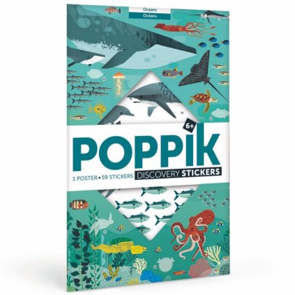 POPPIK Vzdělávací samolepkový plakát Oceán