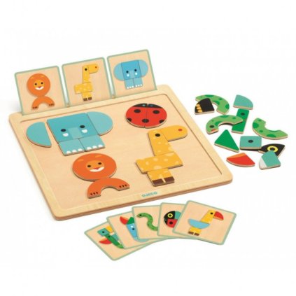 Vkládací puzzle Obličeje zvířatek DJECO