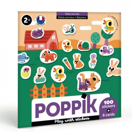 Poppik stickers baby bebes animaux 2 ans 1