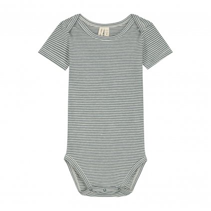 GRAY LABEL Body pro miminka GOTS / Blue Grey - Cream