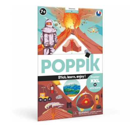 POPPIK Educational sticker poster - Volcanoes