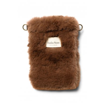 STUDIO NOOS Taštička na mobil Brown Faux Fur
