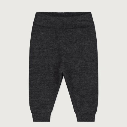 GRAY LABEL Pletené kalhoty pro miminka RWS - Nearly Black Melange