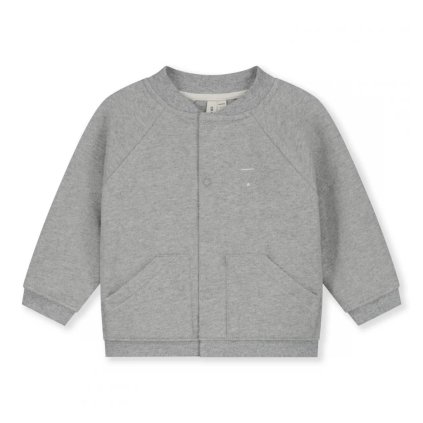 GRAY LABEL Baseball kardigan pro miminka GOTS - Grey Melange