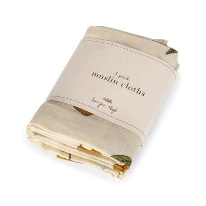 KONGES SLOJD Sada mušelínových plenek - MON GRAND CITRON