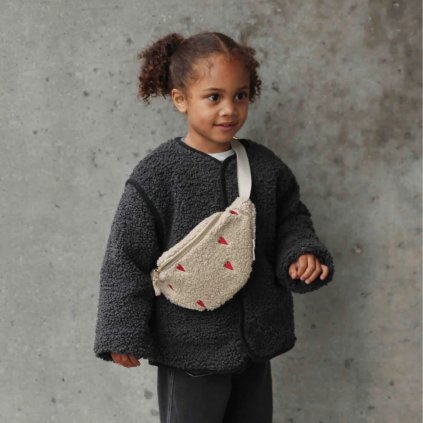 STUDIO NOOS Ledvinka Mini - Teddy Ecru Hearts