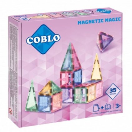 COBLO Magnetická stavebnice - Pastel - 35pcs