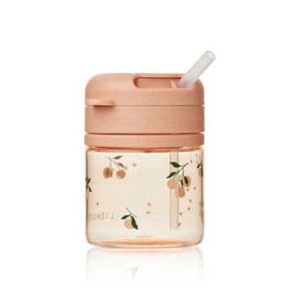 LIEWOOD Tritanový hrneček s brčkem Pavia - Peach / Sea shell 280ml