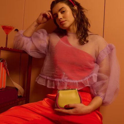 THE STICKY SIS CLUB Peněženka Il Sole - lemon leaf + positano purple