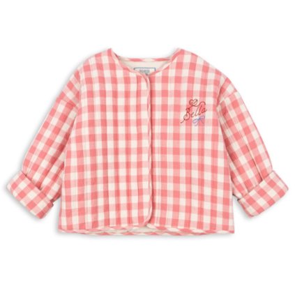 KONGES SLOJD x RHW Prošívaná bunda BELLA - PEACH BLOSSOM CHECK