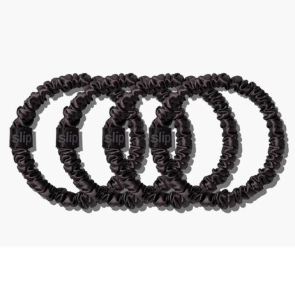 SLIP Hedvábné gumičky Skinny - Black 4x