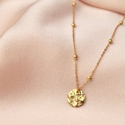 VICTOIRE COLLECTION Náhrdelník Hammerd round pendant