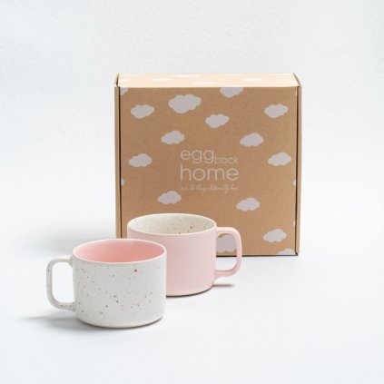 EGG BACK HOME Duo set hrnečků 450ml - Pink