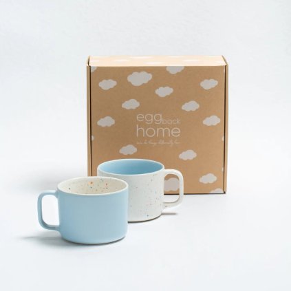 EGG BACK HOME Duo set hrnečků 450ml - Blue