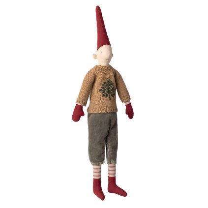 MAILEG Vánoční skřítek - Pants and knitted sweater - Size 3