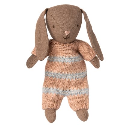 MAILEG Zajíček Micro - Brown/Dusty rose S25