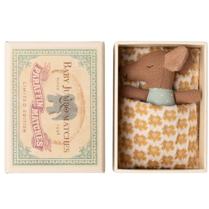 MAILEG Myší miminko v krabičce - baby Blue S25