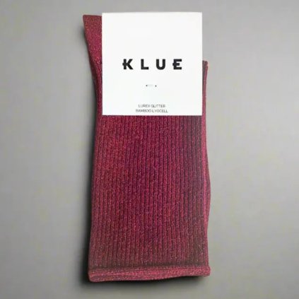 KLUE Třpytivé ponožky Lyocell Camel Cherry 36-40