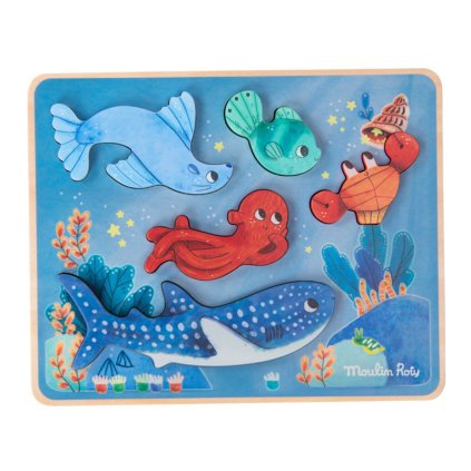 MOULIN ROTY Vkládací senzorické puzzle - Les Aventures de Paulie